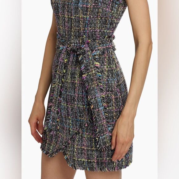 Cinq à Sept Rochelle Belted Tweed Minidress size 0 - Picture 4 of 15